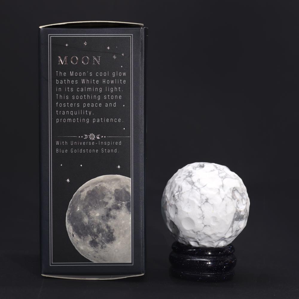 Planeta Howlita-Luna Esfera con Soporte Solar