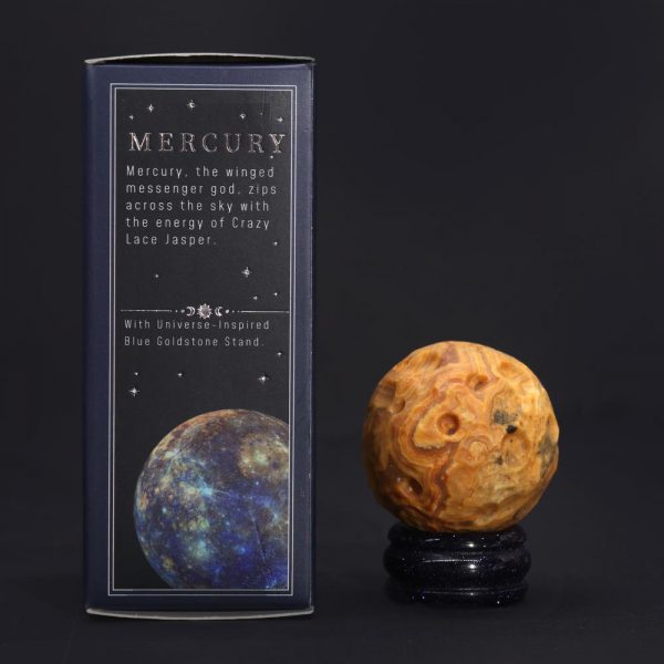 Planeta Jaspe-Mercurio Esfera con Soporte Solar