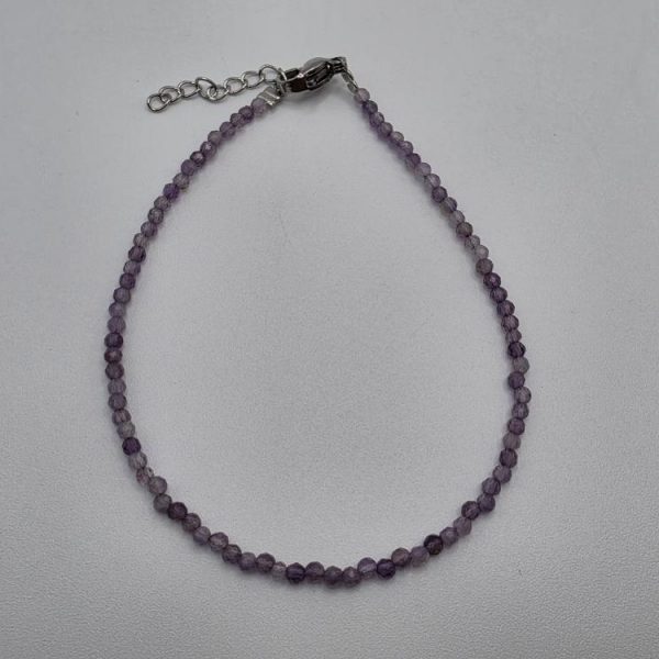 Pulsera Amatista Facetada con Cierre Acero 