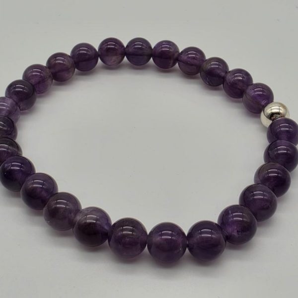 Pulsera Amatista con Perla de Plata de Ley