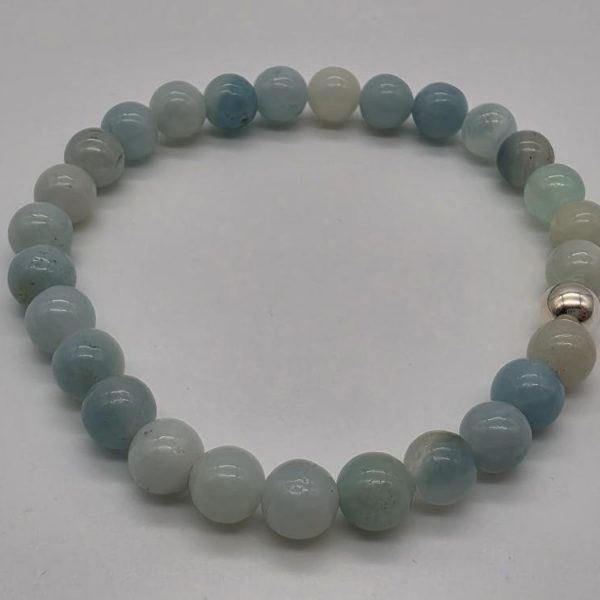 Pulsera Amazonita Con Perla de Plata de Ley