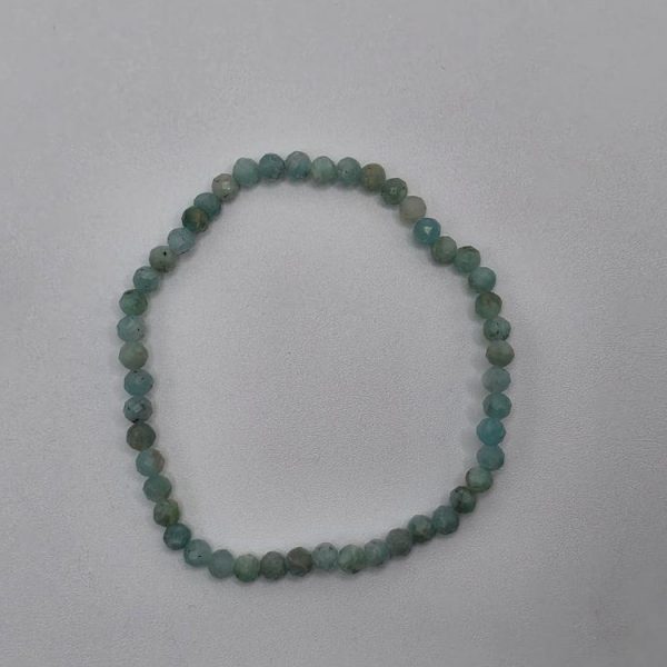 Pulsera Amazonita Facetada Bola 4mm