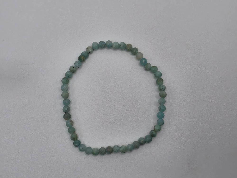 Pulsera Amazonita Facetada Bola 4mm