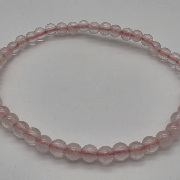Pulsera Cuarzo Rosa Bola 4mm