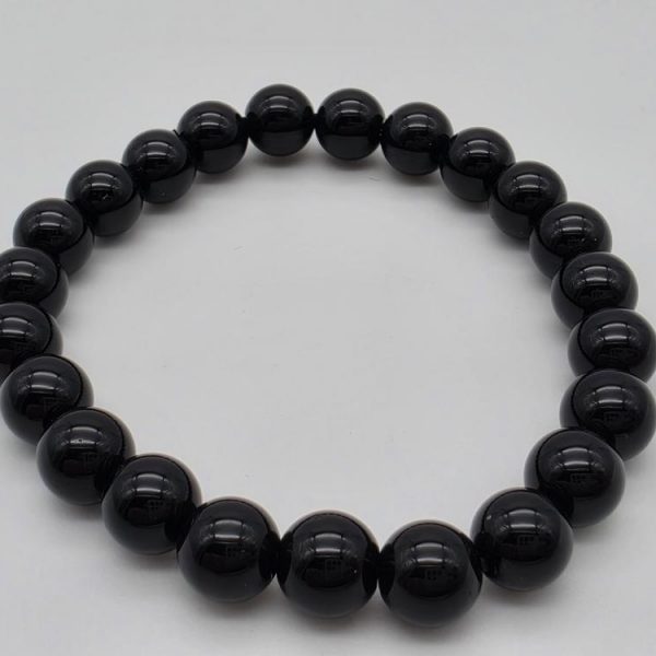 Pulsera Obsidiana Negra Bola 8mm 