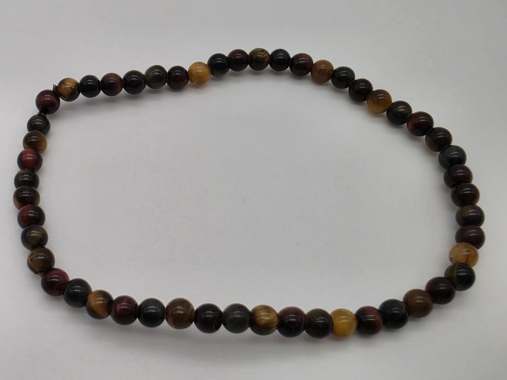 Pulsera Ojo De Tigre Halcón y Buey Bola 4mm