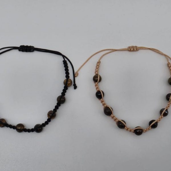 Pulsera Ojo de Tigre Bola 6mm Ajustable