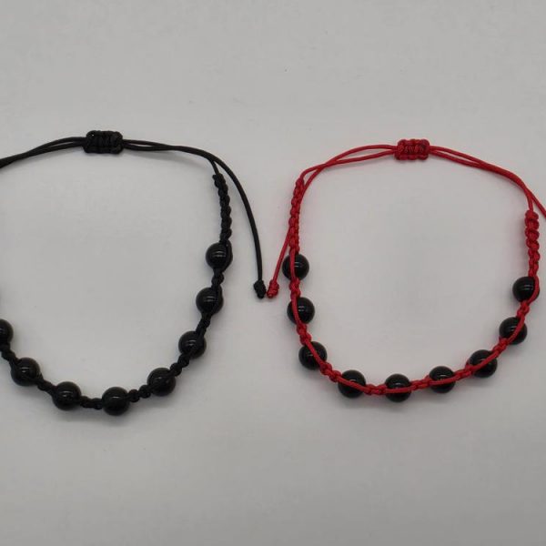 Pulsera Ónix Bola 6mm Ajustable