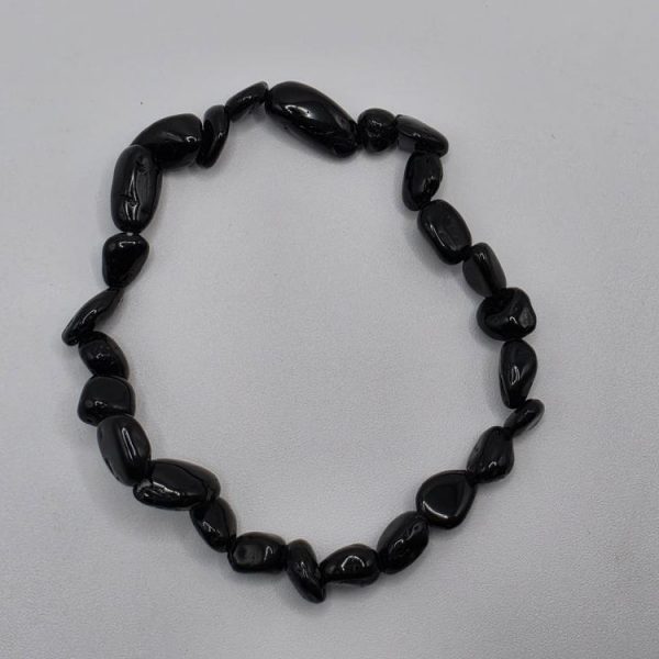Pulsera Turmalina Negra Piedras Irregulares