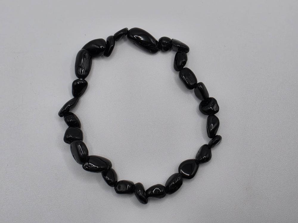 Pulsera Turmalina Negra Piedras Irregulares