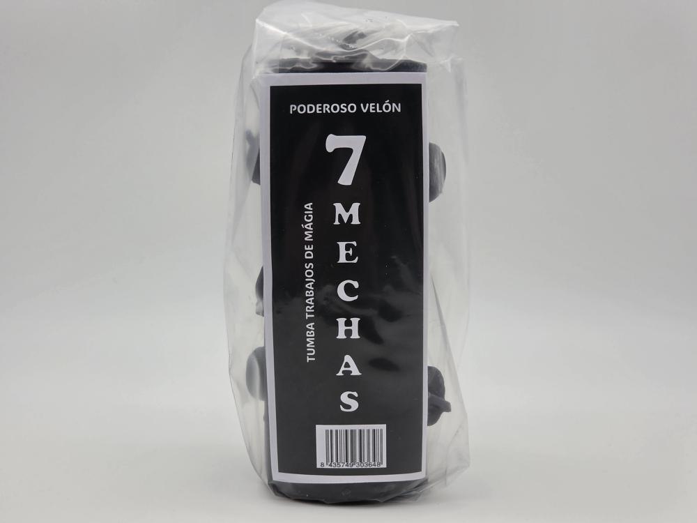 Velón 7 Mechas Negro Tumbatrabajos