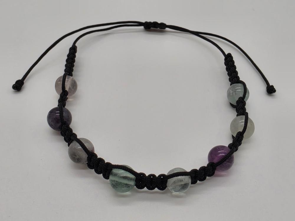 Pulsera Fluorita Bola 6mm Ajustable
