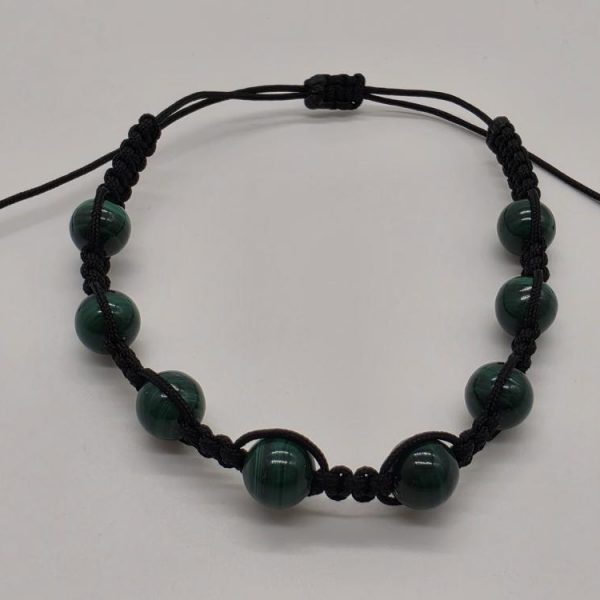 Pulsera Malaquita Bola 6mm Ajustable