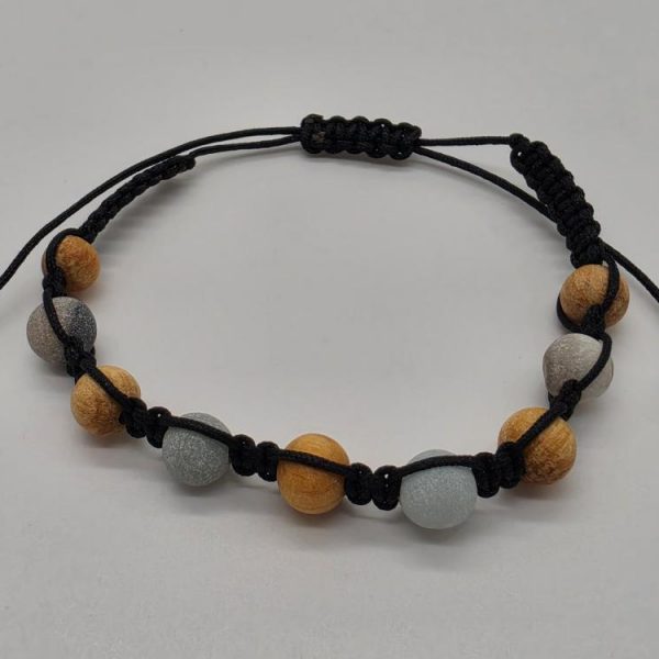 Pulsera Palo Santo y Amazonita Bola 6mm Ajustable