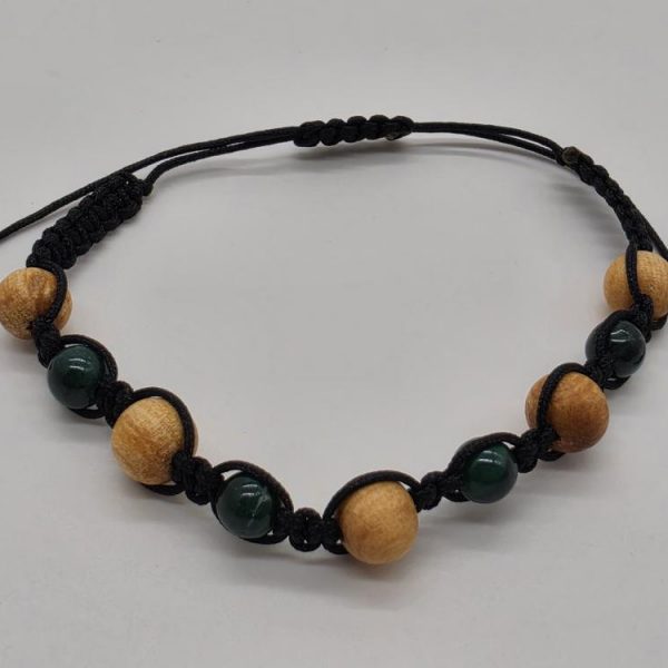 Pulsera Palo Santo y Malaquita Ajustable