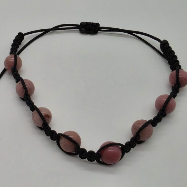 Pulsera Rodonita Bola 6mm Ajustable