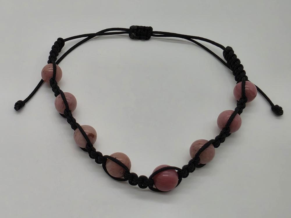 Pulsera Rodonita Bola 6mm Ajustable