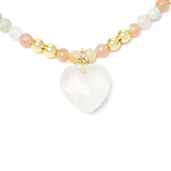 Collar Ajustable Corazón Morganita y más 4mm