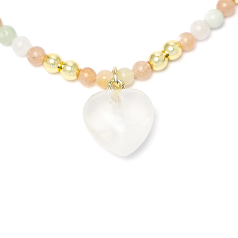 Collar Ajustable Corazón Morganita y más 4mm