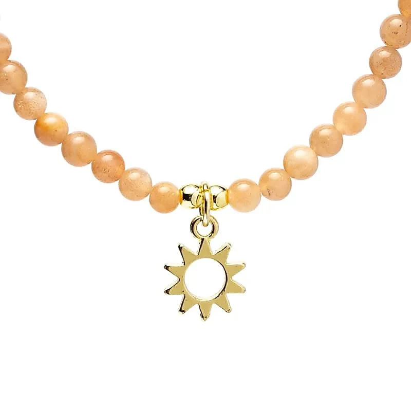 Collar Ajustable Piedra Sol con Colgante Sol